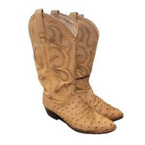 Tony Lama ostrich leather boots 11D